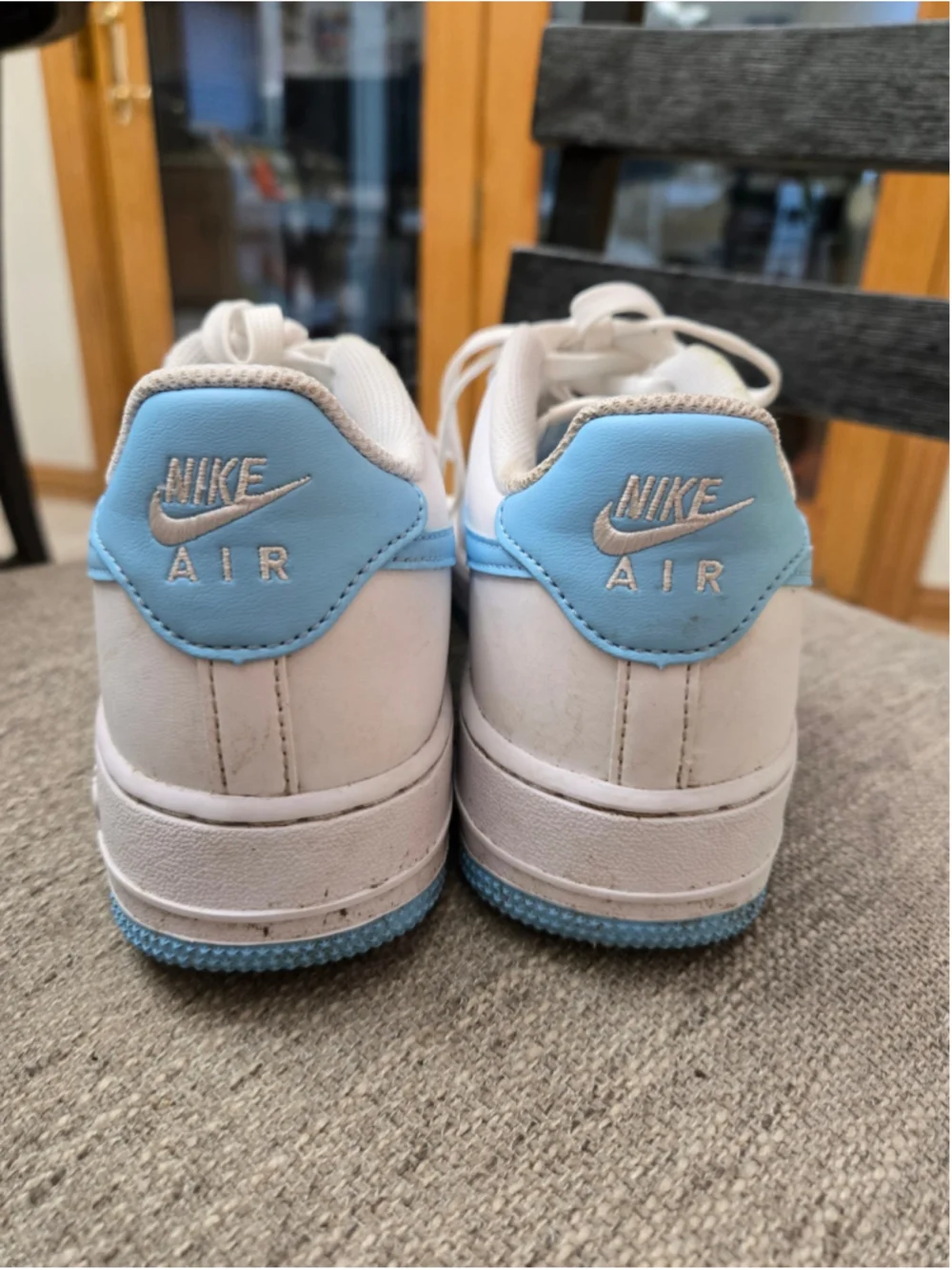Youth Nike Air Force 1 White Light Blue Sneakers Size 6 Womens Size 7.5-8
